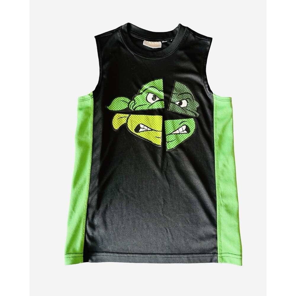 Nickelodeon Boys Teenage Mutant Ninja Turtles Black & Green Tank Top Sz Medium